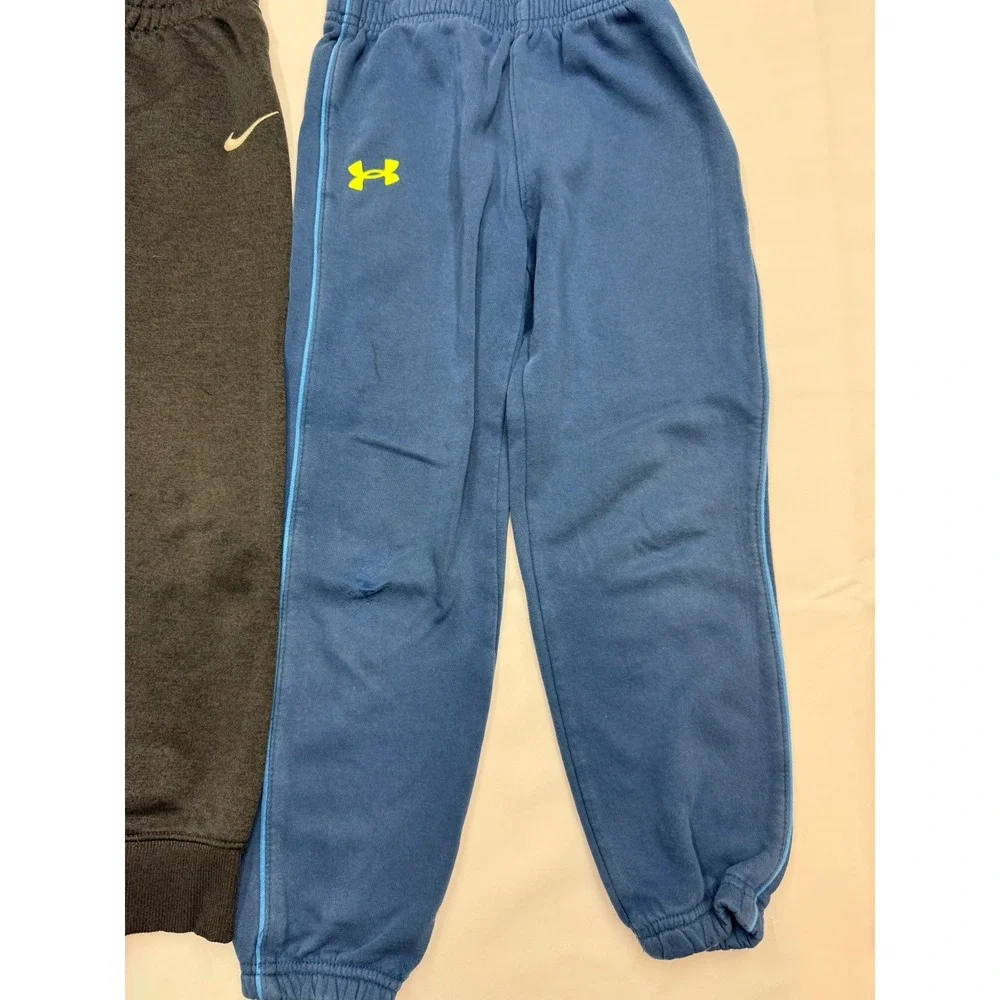 NIKE UNDER ARMOUR Boys 7 Blue Gray Full Length Play Jogger Sweat Pants AA17